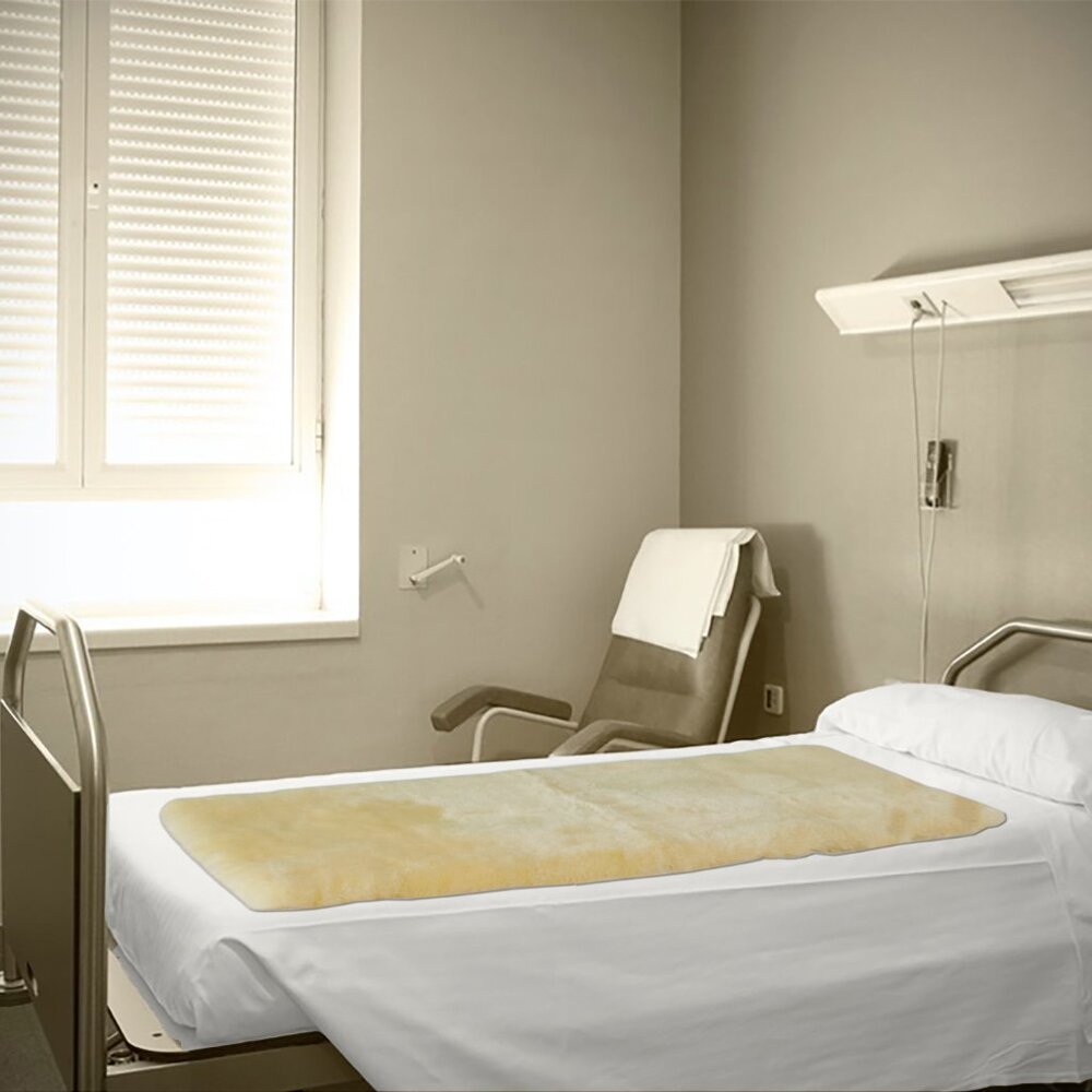Natural Medical Classic Sheepskin Rectangular Bed Pad | 1-Piece | Cornsilk